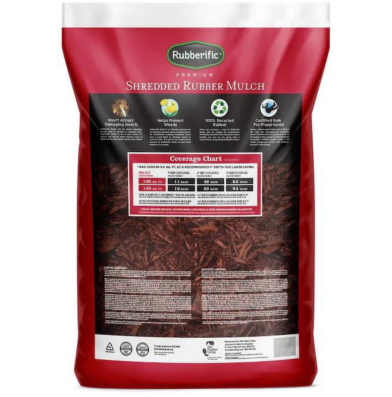 Rubberific Mulch, Red, .8-Cu. Ft.