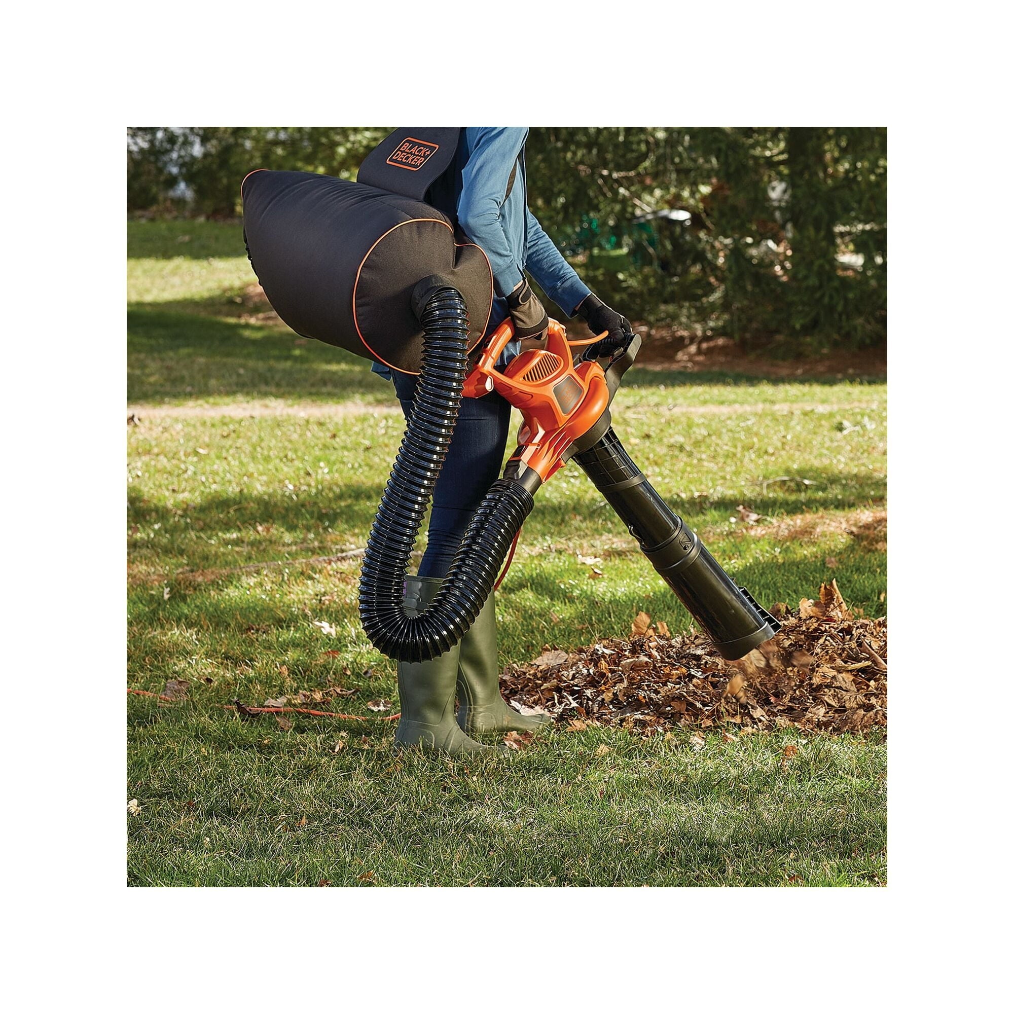 BLACK+DECKER 3-In-1 Electric Leaf Blower, Leaf Vacuum, Mulcher, (BEBL7000)