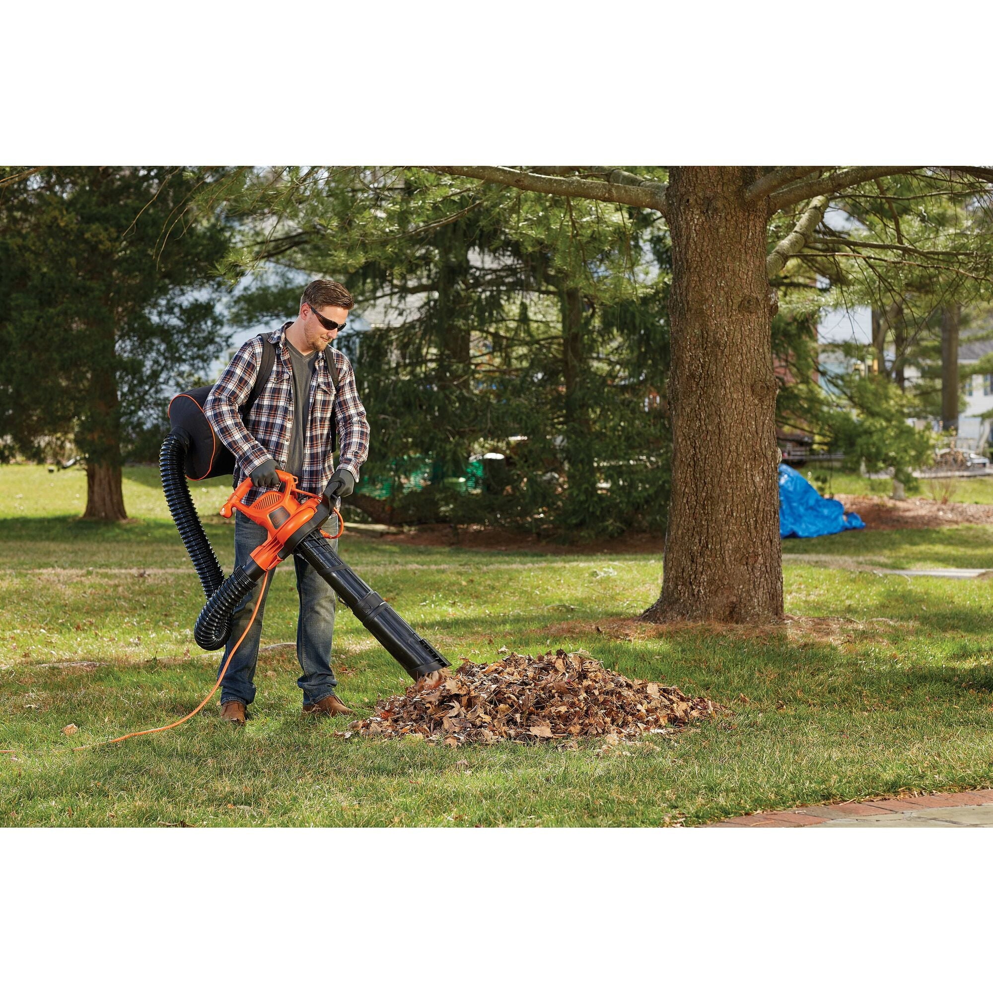 BLACK+DECKER 3-In-1 Electric Leaf Blower, Leaf Vacuum, Mulcher, (BEBL7000)