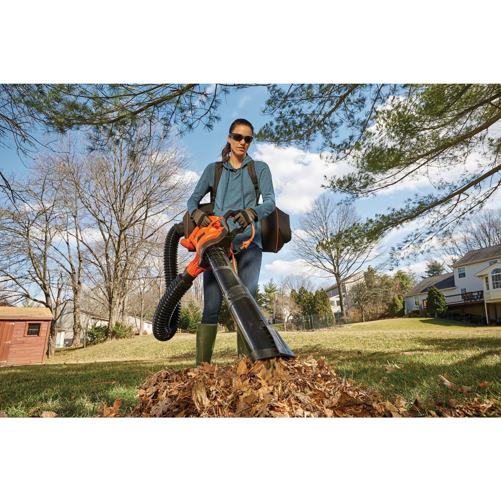 BLACK+DECKER 3-In-1 Electric Leaf Blower, Leaf Vacuum, Mulcher, (BEBL7000)